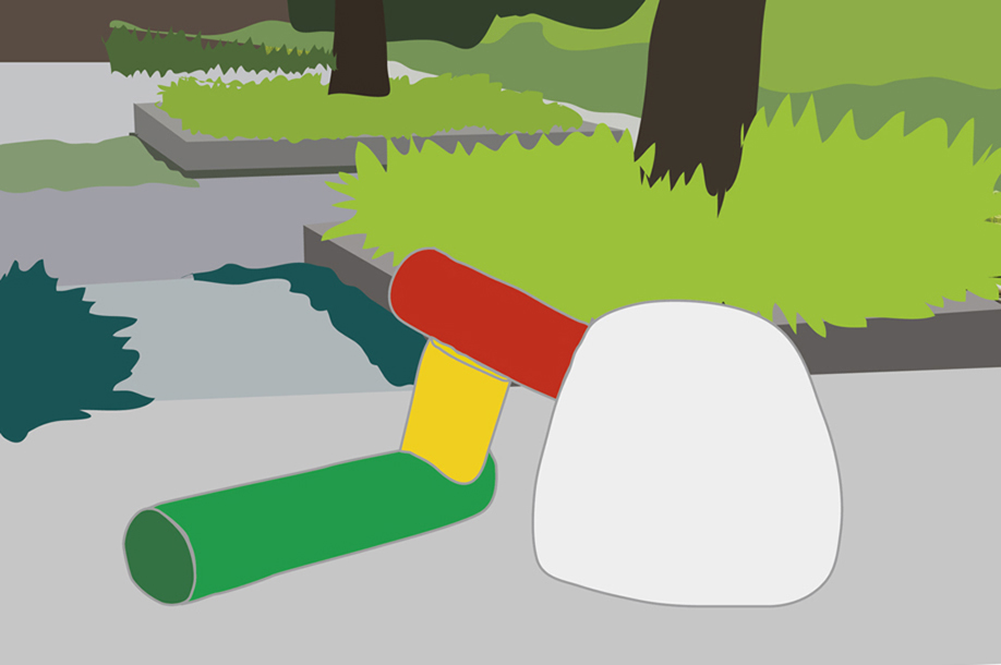 西宮市大谷記念美術館 元永定正「あかからだんだん」